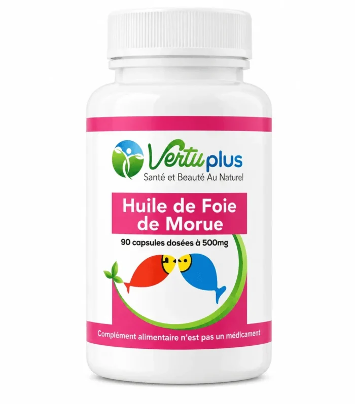 Vertuplus Huile de Foie de Morue 500 mg – 90 Capsules