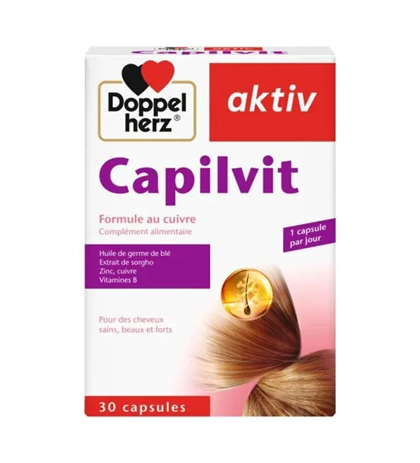 Boîte de Doppelherz aktiv Capilvit, 30 capsules