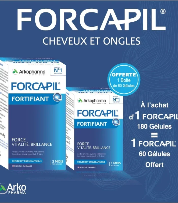 Forcapil Pack Fortifiant 180 gélules + 60 gélules offertes